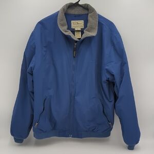 Vtg 90s L.L. Bean Warm-Up Jacket Blue Fleece Lined O UF43 Large Gorpcore